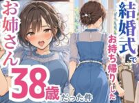 『結婚式でお持ち帰りしたお姉さん、38歳だった件』のパッケージ画像｜スカートの向こう側のFANZA同人作品【d_832295】